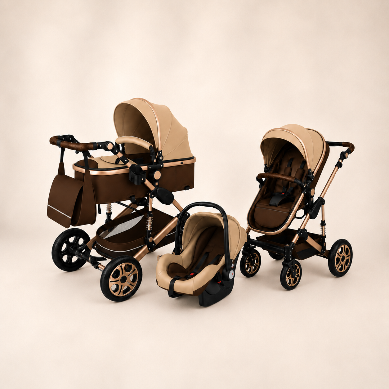 Luxe 3-in-1 Kinderwagen Chocolate
